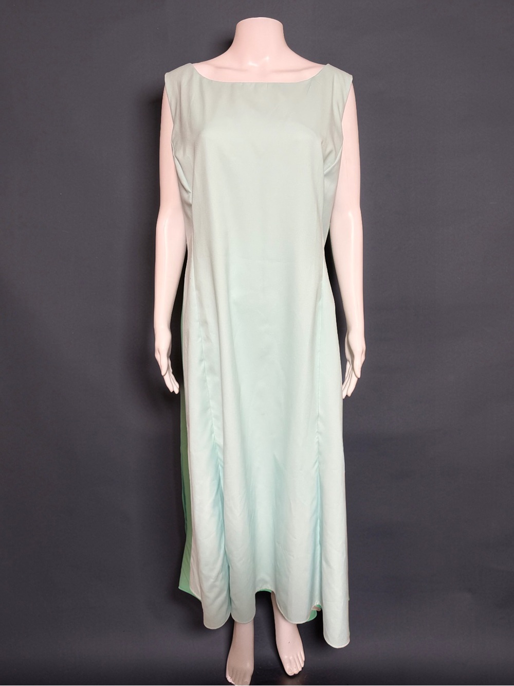 Vintage Handmade Mint Green Sleeveless Maxi Dress Approx 1X - 2X